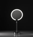 Decor Walther light-up round cosmetics mirror, approximate size 44cm by 21.5cm by 13cm - British product