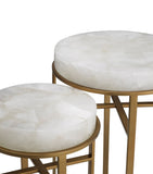 Eichholtz set of two crystal side tables different sizes, imported from the UK
