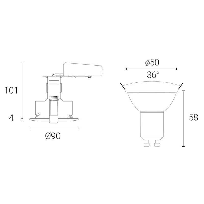 4lite WiZ connected downlight pack of 2 satin chrome - British product