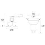 4lite WiZ connected downlight pack of 2 satin chrome - British product