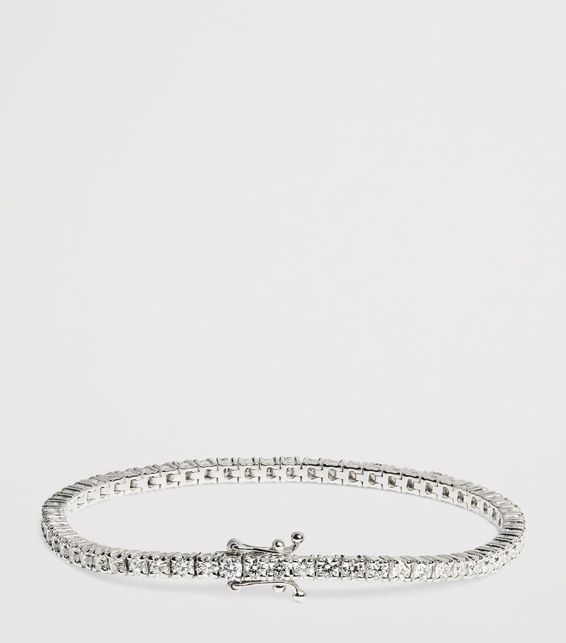 Harrods white gold diamond tennis bracelet 4.00ct - British product
