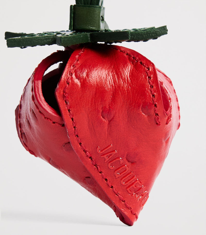 Jacquemus leather strawberry bag charm 25cm - British product