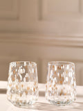 Set of two white confetti tumbler glasses (British brand)