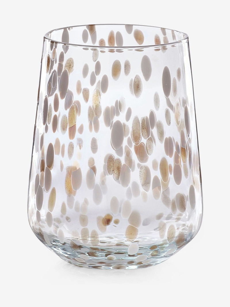 Set of two white confetti tumbler glasses (British brand)