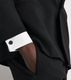 Giorgio Armani sterling silver cufflinks with blue pavé crystals, imported from the UK