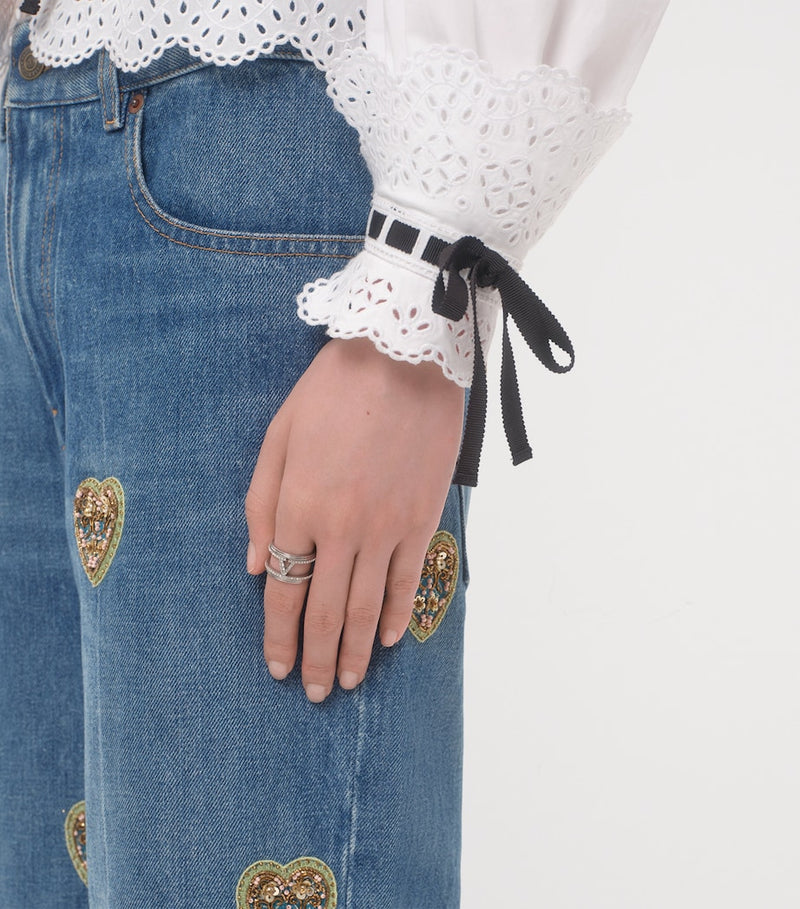 Valentino Garavani crystal VLogo ring (British brand)