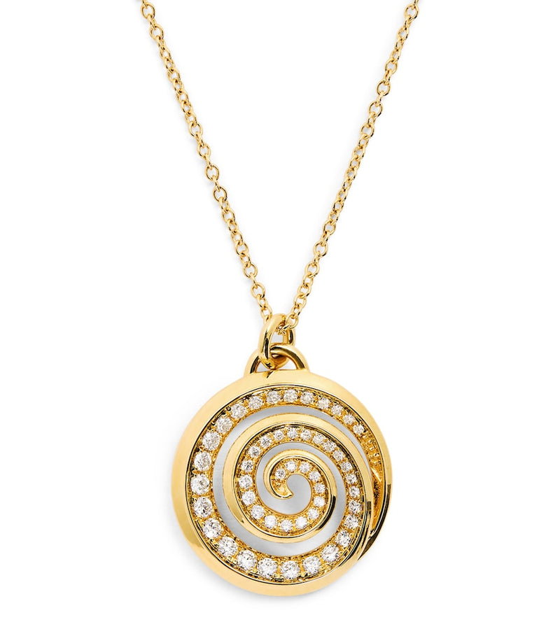 Emily P. Wheeler yellow gold diamond spiral necklace (British brand)