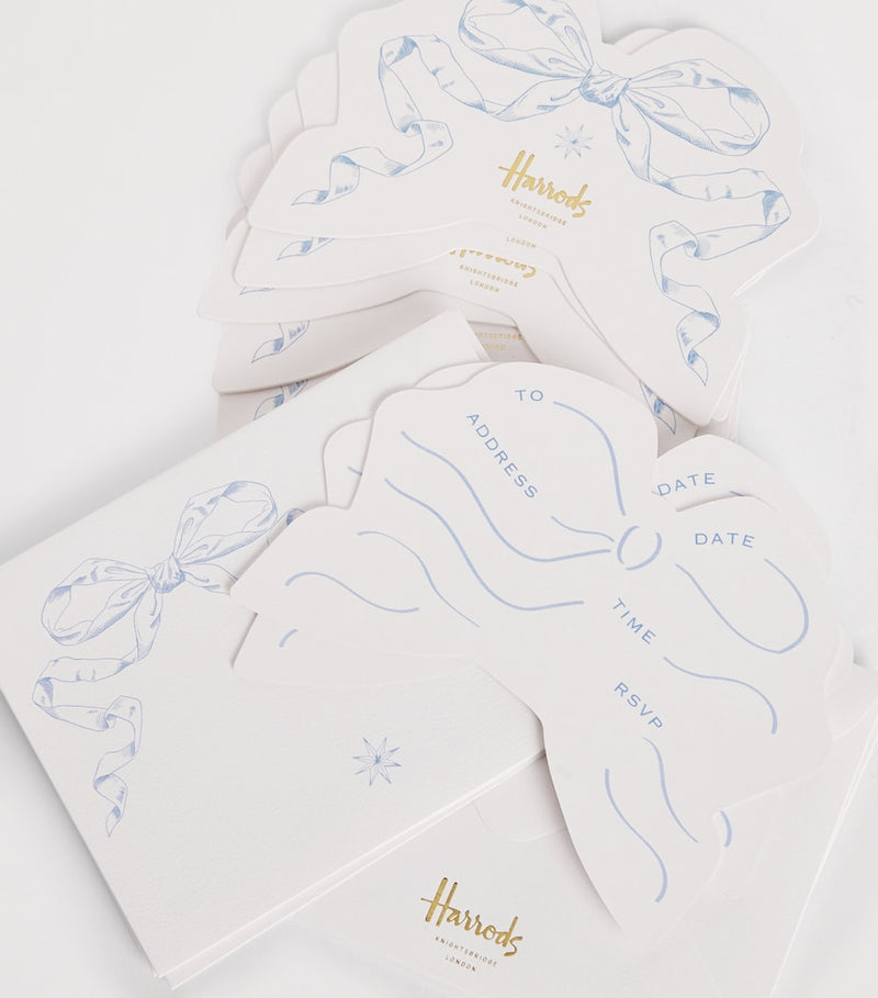 Harrods Bow Party Invitations pack of 8, UK version