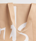 Harrods medium beige tote bag with embroidered logo, imported from the UK