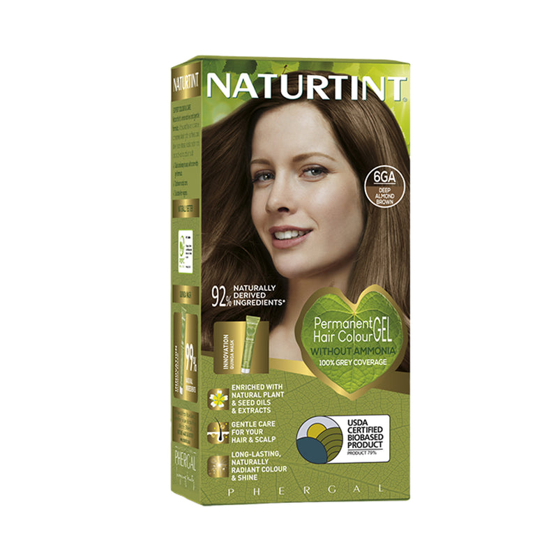 Naturtint Permanent Hair Colour 6GA Deep Almond Brown, imported from the UK