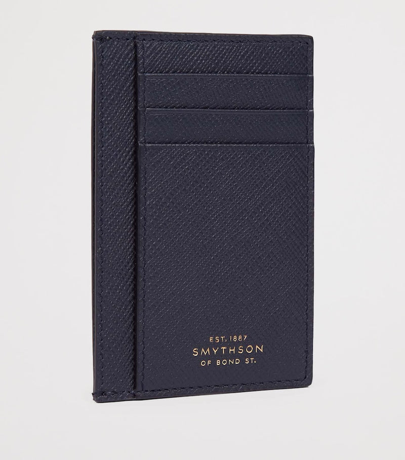 Smythson compact card holder in crossgrain leather (British brand)