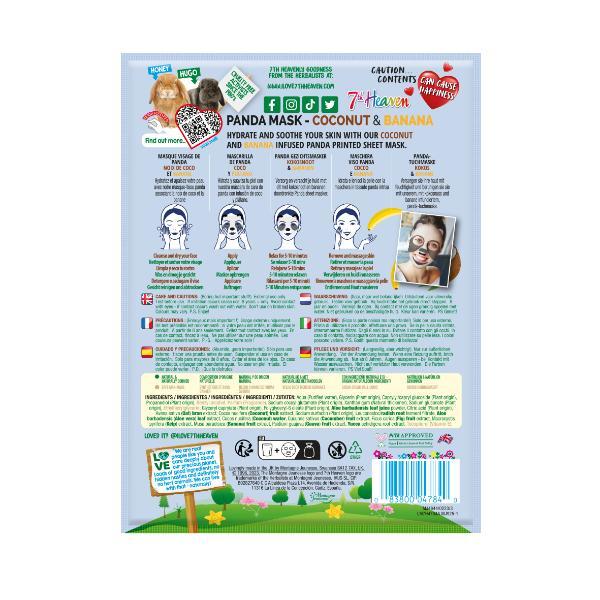 7th Heaven Panda Sheet Mask Coconut Banana, UK version