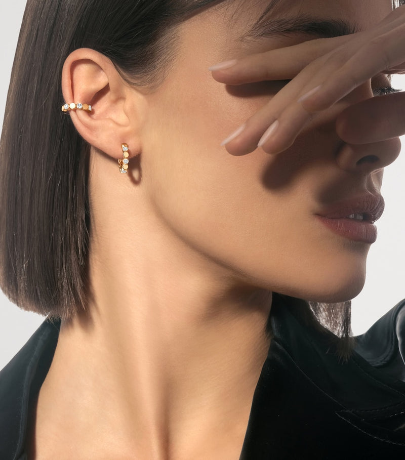 Messika D-Vibes yellow gold diamond ear cuff 0.16ct - British product