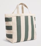Harrods large jute striped logo tote bag - British product