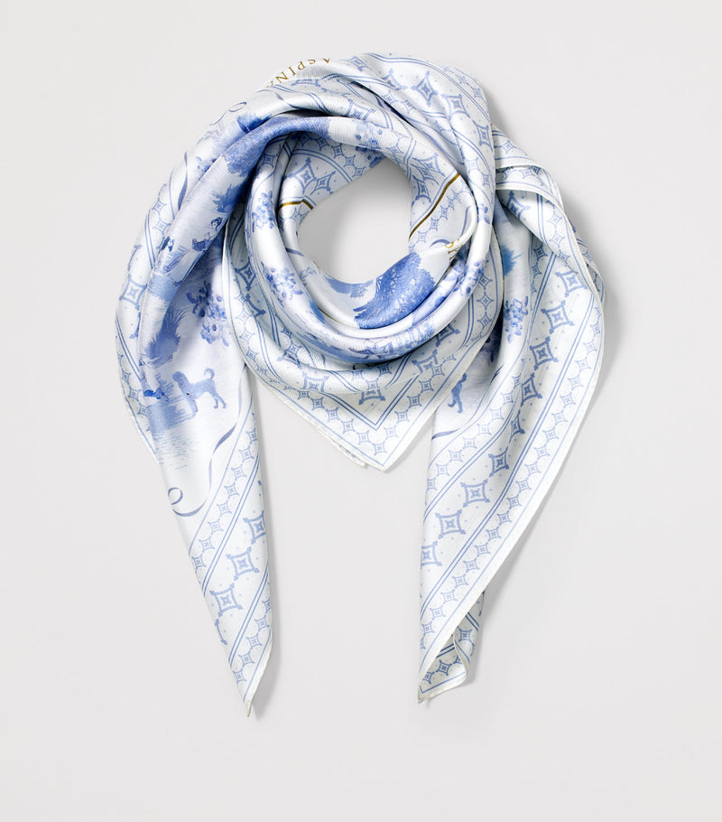 Aspinal Of London silk scarf landscape print 90cm - British product
