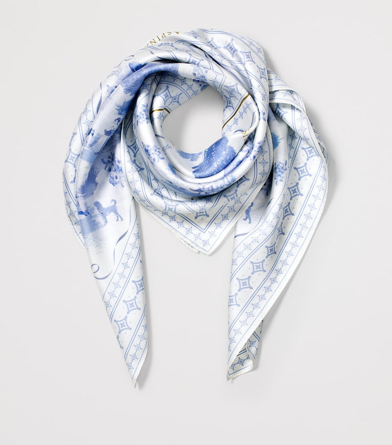 Aspinal Of London silk scarf landscape print 90cm - British product