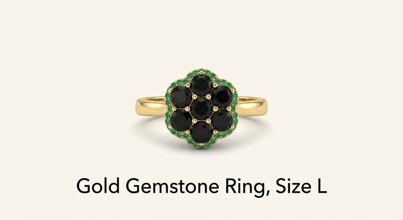 Cartier Panthère ring with tsavorite garnet and onyx, imported from the UK