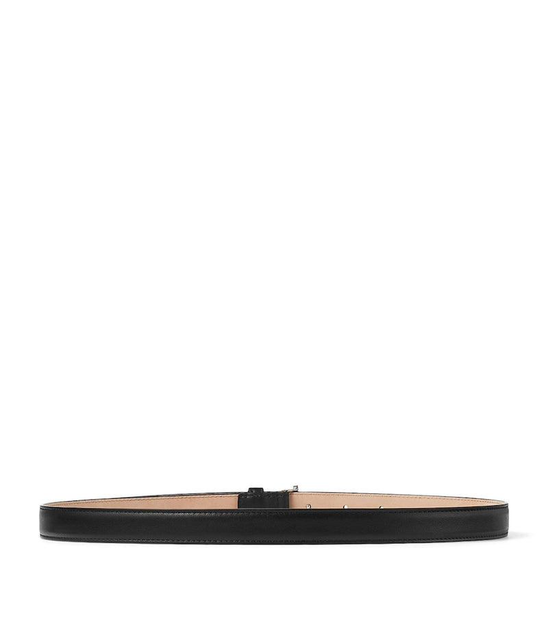 Jimmy Choo mini Helina leather belt with JC logo buckle (British brand)