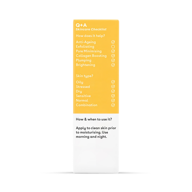 Q+A Peptide Facial Serum 30ml, imported from the UK
