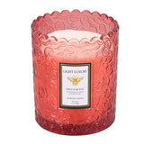 Superdrug Livingandhome Embossed Glass Soy Scented Candle - Oud Rose, 200g- Buy online at McGrocer
