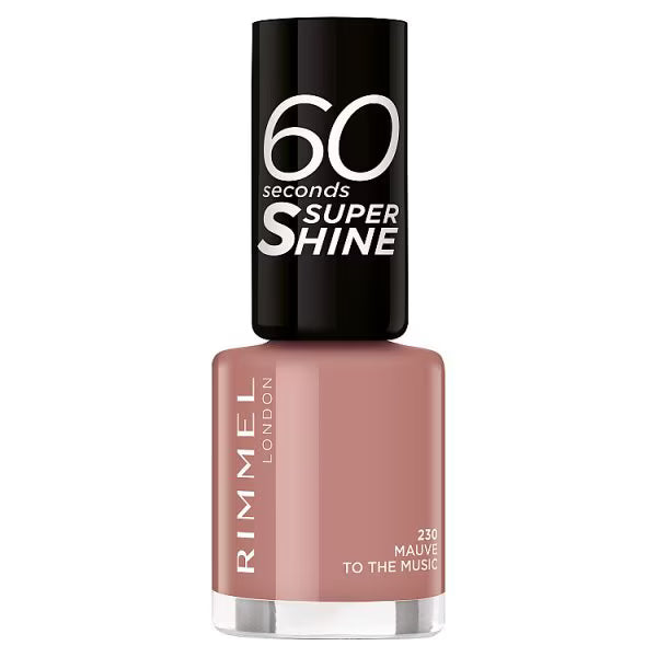 Rimmel Nail Polish 230 Mauve To The Music, imported from the UK