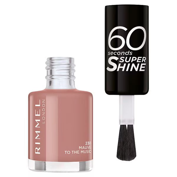 Rimmel Nail Polish 230 Mauve To The Music, imported from the UK