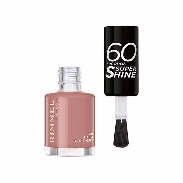 Rimmel Nail Polish 230 Mauve To The Music, imported from the UK