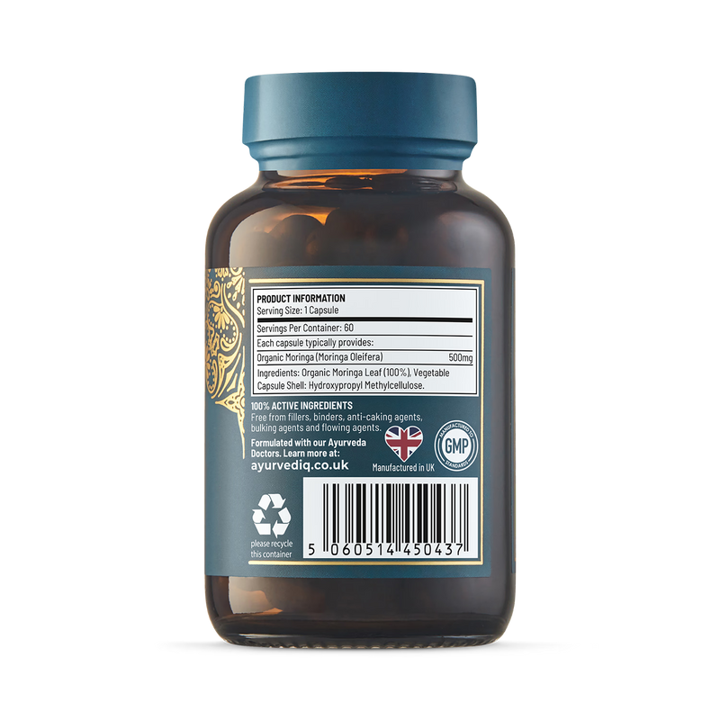 Ayurvediq organic moringa capsules 60 count (British brand)