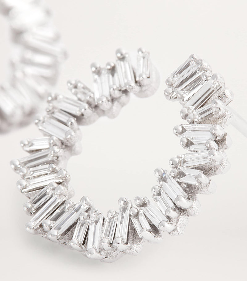Suzanne Kalan white gold diamond mini hoops - British product