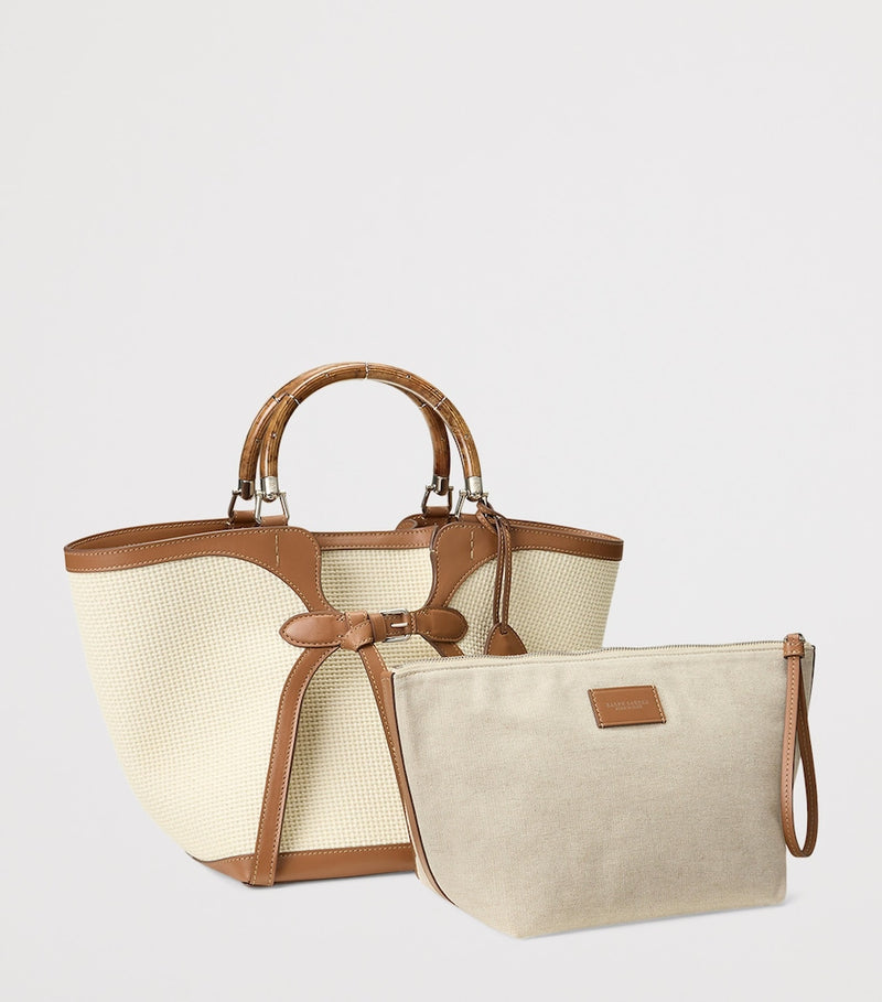 Ralph Lauren woven tote bag, luxury designer handbag, imported from the UK