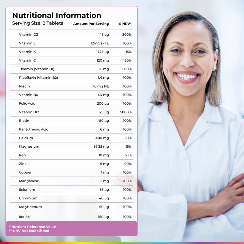 Health & Her multivitamin supplement Women 55+ 60 tablets - British product