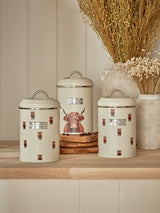Next Set of 3 Natural Hamish Badge Storage Jars for Tea, Coffee and Sugar- Buy online at McGrocer