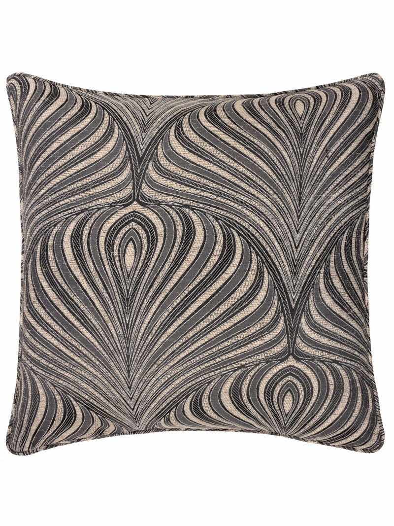 Riva Paoletti black jacquard cushion 55cm - British product