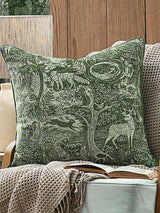 Next Furn Emerald Green Winter Woods Chenille Cushion- Buy online at McGrocer