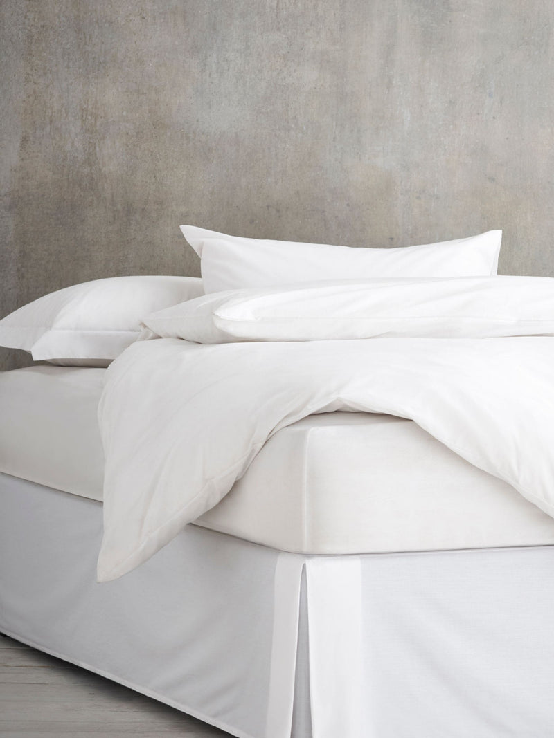 White cotton rich bed valance (British brand)