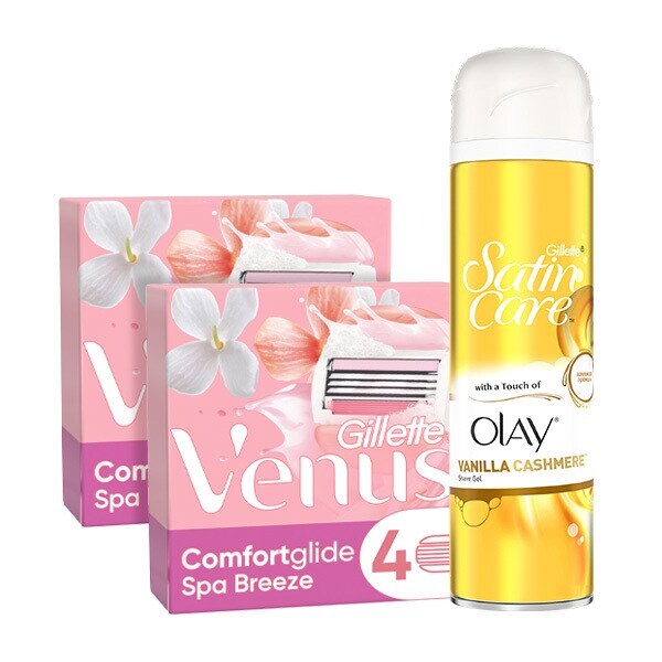 Venus Spa Breeze razor blades and shaving gel bundle (British brand)