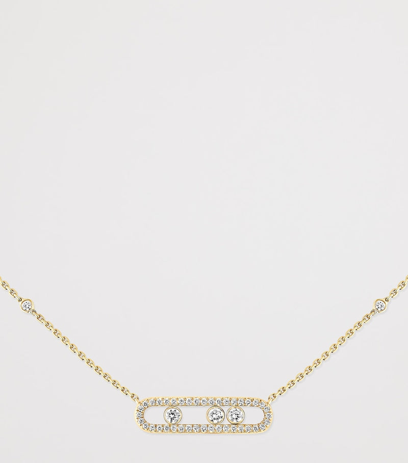 Messika Move Classique necklace yellow gold diamond pavé, UK version