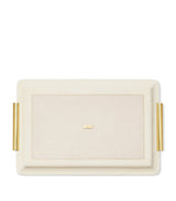 Harrods Small Shagreen Leather Vanity Tray with Gold-Tone Handles- Buy online at McGrocer