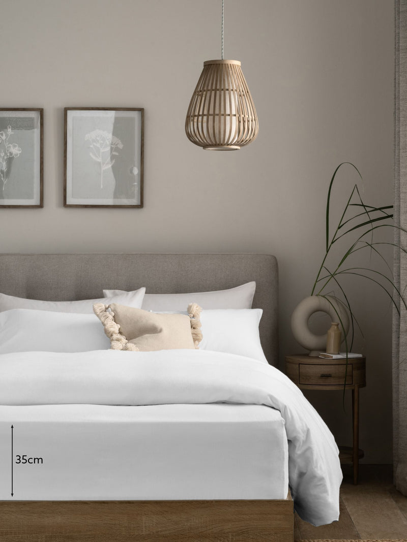 White brushed cotton supersoft deep fitted sheet (British brand)