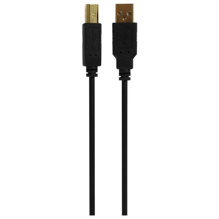 USB 2.0 cable A-Male to B-Male 3m, UK version