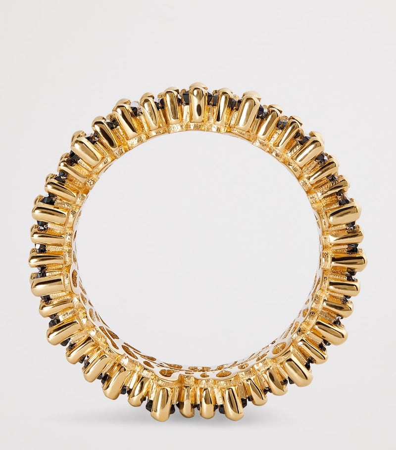 Suzanne Kalan yellow gold diamond sapphire eternity band size 7.25 (British brand)