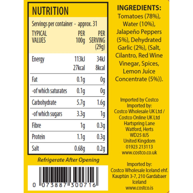 Mateo's Medium Salsa 907g, imported from the UK