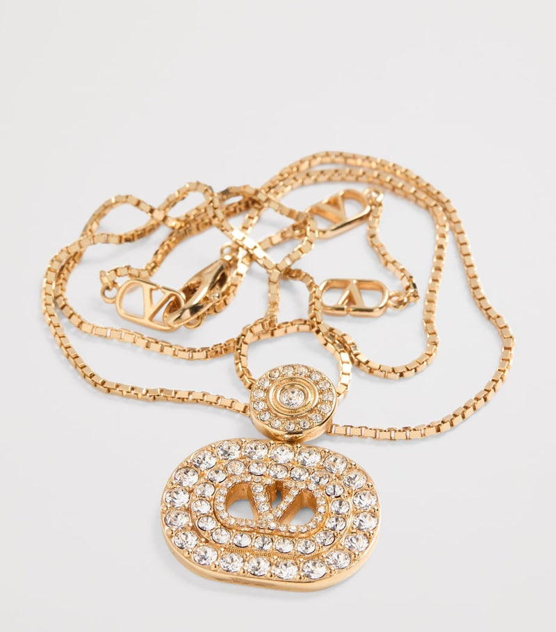 Valentino Garavani crystal VLogo Signature necklace, UK version