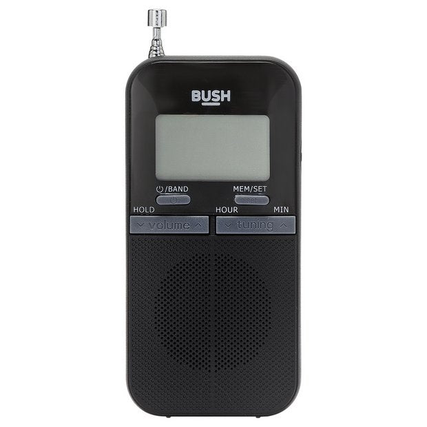 Bush portable pocket radio black FM AM - British product