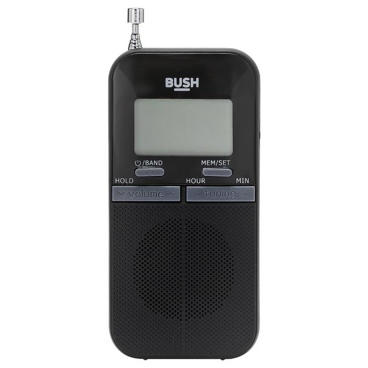 Bush portable pocket radio black FM AM - British product