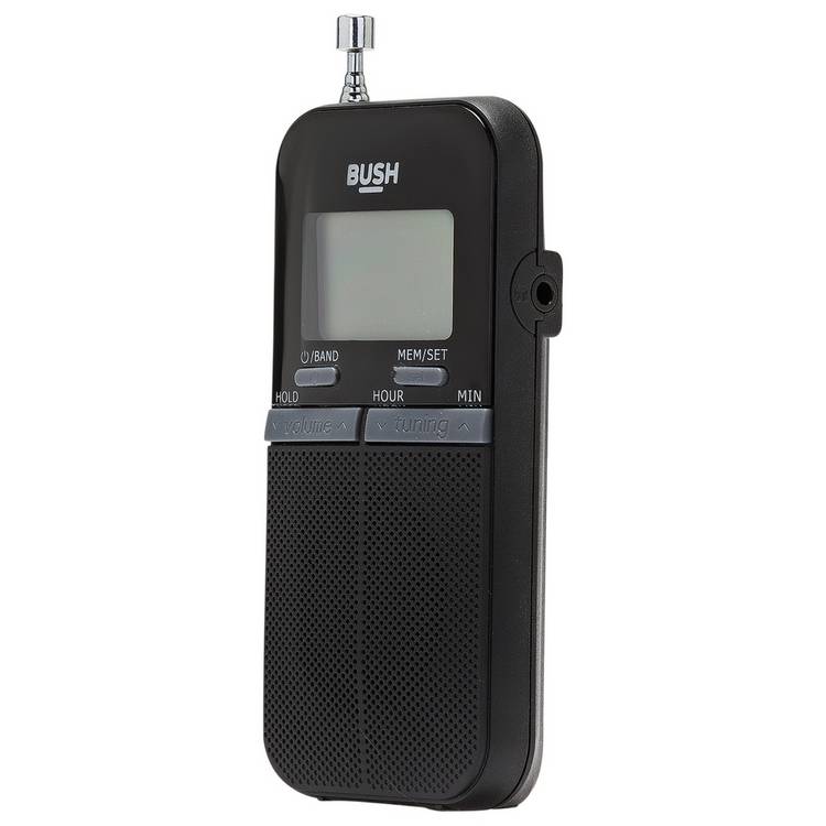 Bush portable pocket radio black FM AM - British product