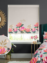 Next Sara Miller Pale Grey Peony Border Made to Measure Roller Blinds- Buy online at McGrocer