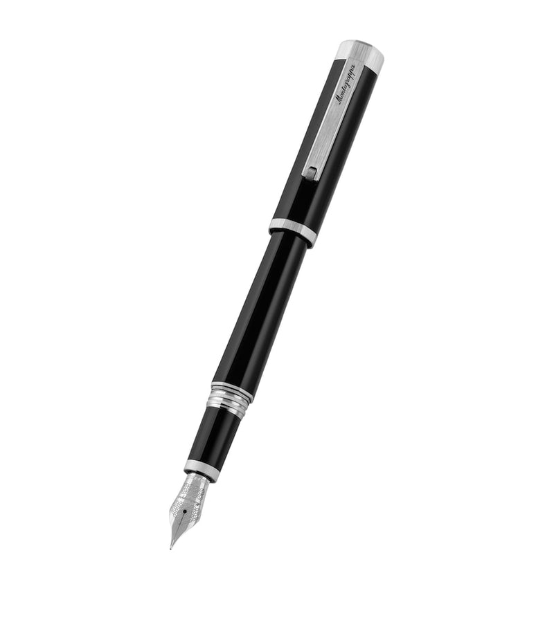 Montegrappa Otto fountain pen white gold and palladium-trim, imported from the UK