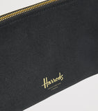Harrods small logo cosmetic bag, synthetic material, zipped closure - British product