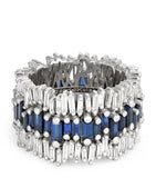 Suzanne Kalan white gold diamond blue sapphire eternity band - British product